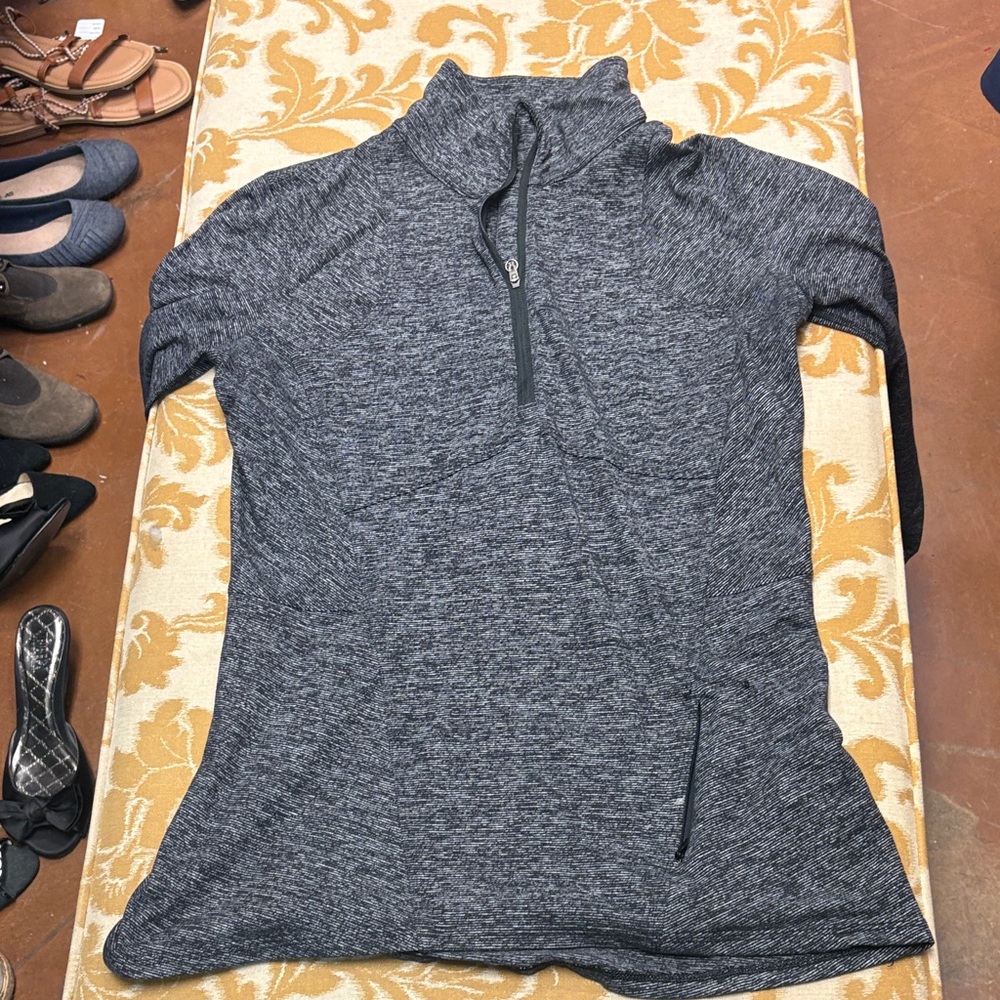 Lululemon Athletica Charcoal Quarter-Zip Sweatshirt